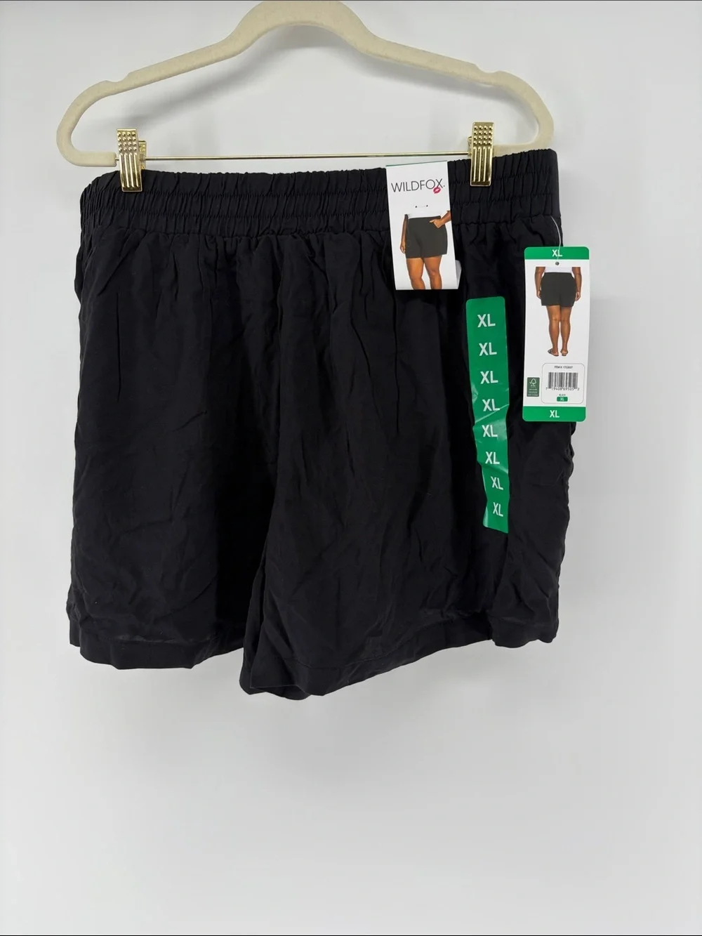 NWT Wildfox Women's Casual High-Waist Black Rayon Shorts Sz XL